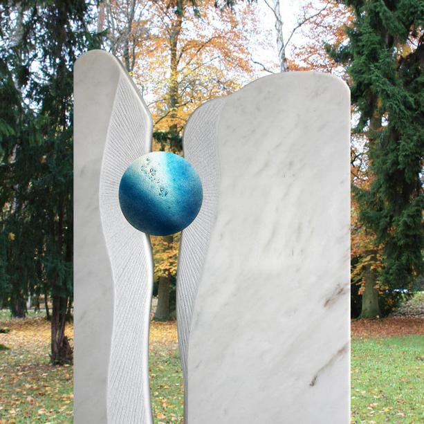 Modernes Designer Glasdekor fr Grabdenkmal in Blau - Glasornament R-23
