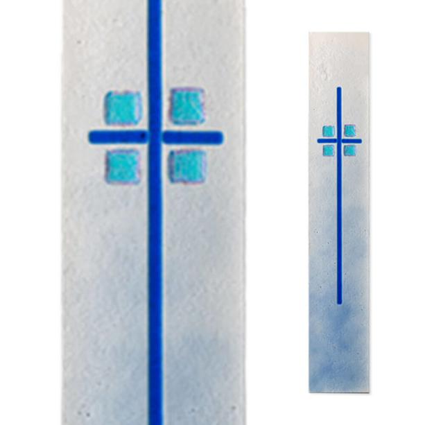 Einzigartige Grabmal Glas Verzierung in Blau  - Glasstele S-13