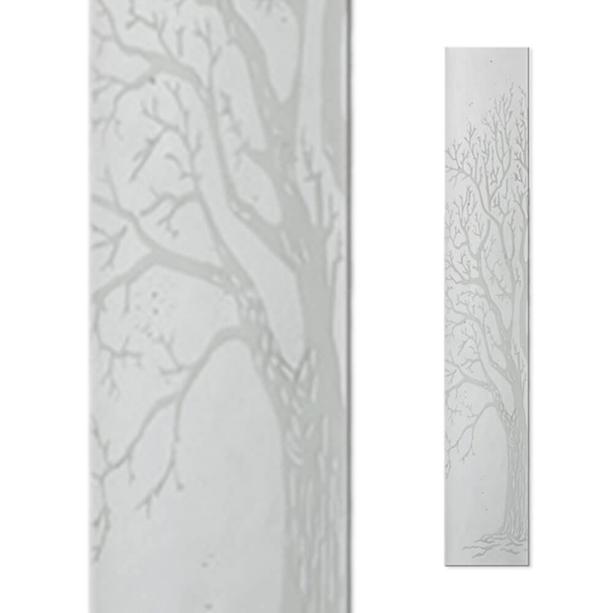 Modernes Grabstein Glas Dekoelement mit Baum  - Glasstele S-75