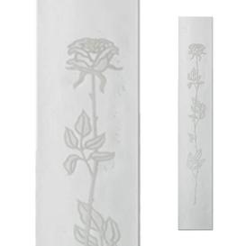 Glasdekor Stele in Wei mit Rose fr Grabmale - Glasstele...