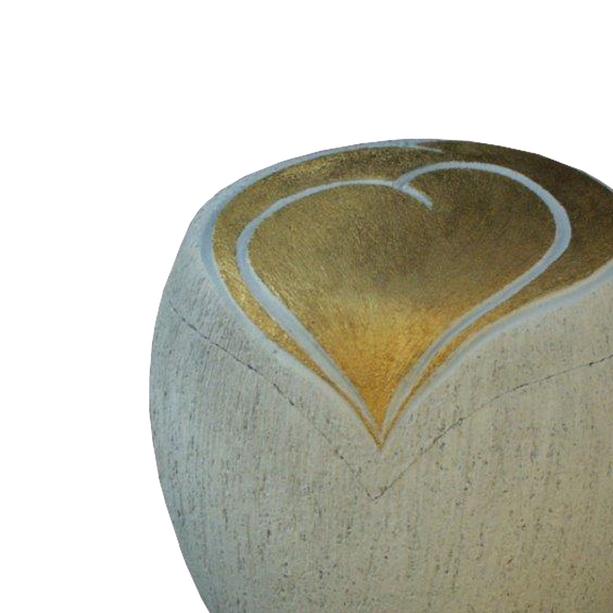 Schne Keramikurne mit Herz aus Gold - Catania