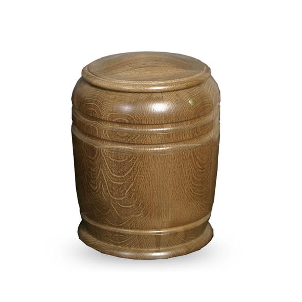 Handgefertigte runde Holz Urne - Riana