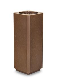 Eckige Bronze Grabvase / dunkelbraun / 24cm - Minera
