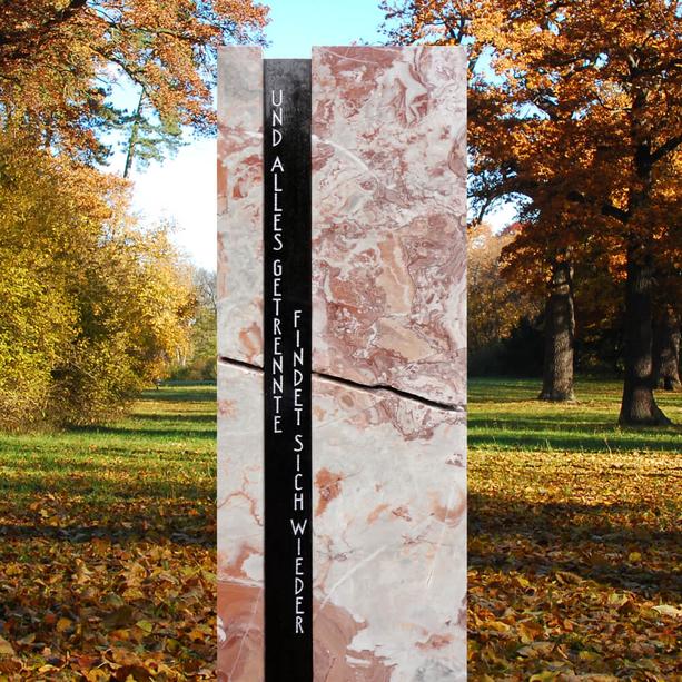 Stilvoller Einzelgrabstein Marmor mit Spruch stehend - Degas