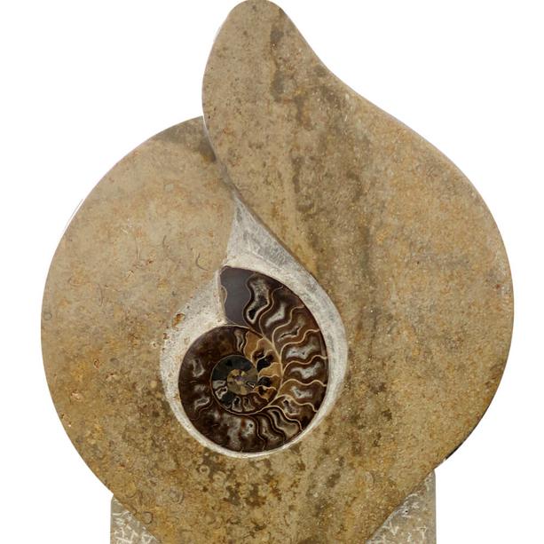 Individueller Grabstein für Einzelgrab mit Ammonit kaufen - Vincent