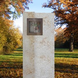 Grabstein fr ein Urnengrab mit Glaseinsatz kaufen - Zupano