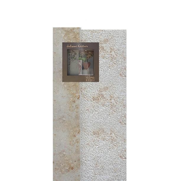 Stilvoller Naturgrabstein fr ein Familiengrab stehend - Zupano