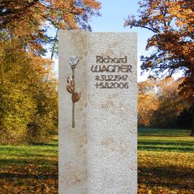 Kleine Stele fr ein Einzelgrab mit Rose aus Bronze - Xavare