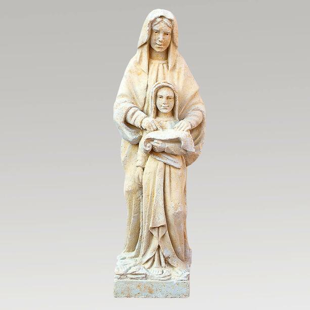 Steinguss Maria mit Kind Skulptur fr ein Grab - Madonna Alina