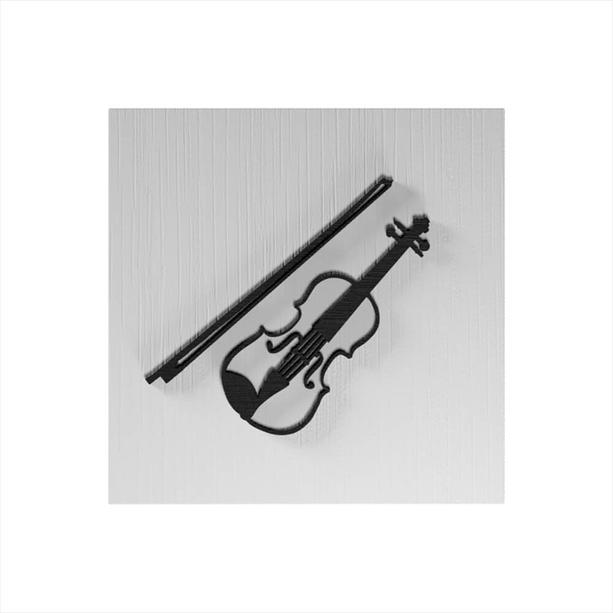 Außergewöhnliche Holzurne weiß - Violinenschlüssel und Inschrift - Abeille
