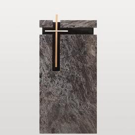 Design Familiengrabmal mit Bronze Kreuz - Granit Orion -...