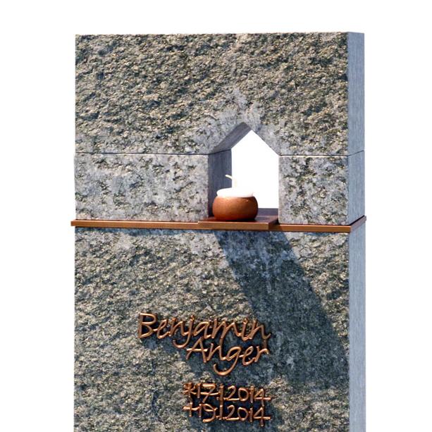 Modernes Einzelgrabmal mit Granit & Bronze - Domus Sacra