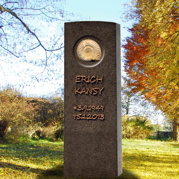 Ammonit Gedenkstein fr ein Einzelgrab - Granit - Memoria Vita