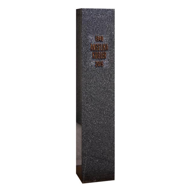 Urnengrab Stele aus schwarzem Granit & Bronze Inschrift - Stylus