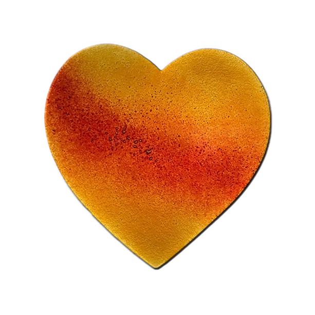 Herzfrmiges Glasornament Rot-Oranger Farbverlauf - Glasornament S-10