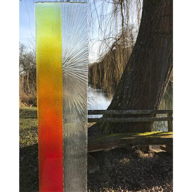 Rechteckige Glasstele Farbverlauf und Muster - Glasstele S-182