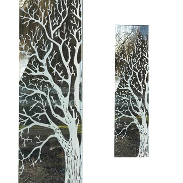 Rechteckige Glasstele Baum transparent - Glasstele S-93