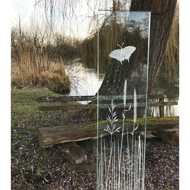 Glasstele Schmetterling transparent - Glasstele S-96