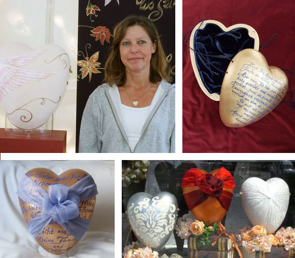 Stilvolle Bestattungsurnen aus K�nstlerhand in Herzform